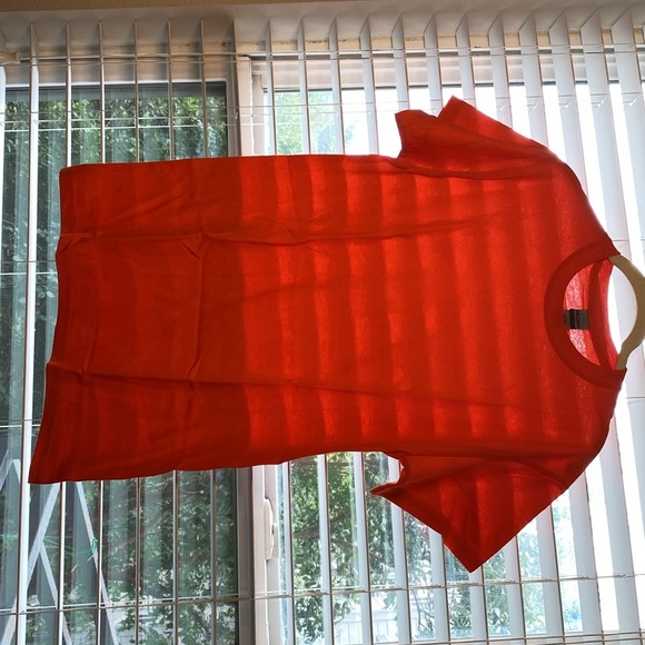 (5/$25‎ SALE ✅) GILDAN womens Cap Sleeve Small Orange Cotton T-Shirt - Picture 6 of 8